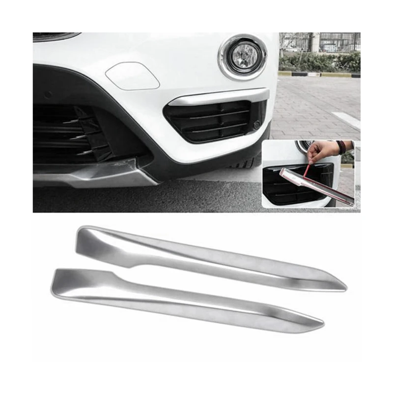 B-M 2X Silver Chrome Plated Fog Light Cover Trim Eyebrow for BMW F48 X1 2016-2019