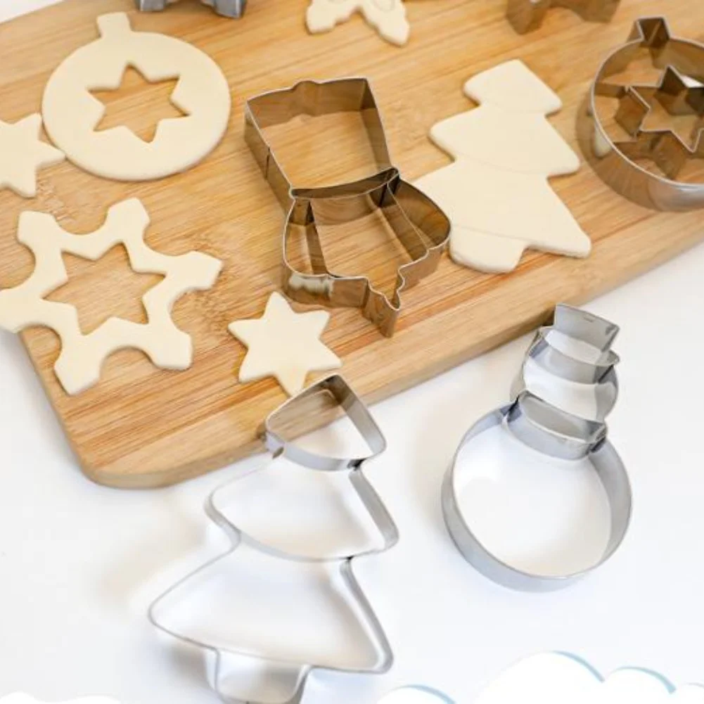 6 Piece Stainless Steel Cookie Cutters Set for Making Uniform Cookies Cupcakes and Pastry Shapes Suitable for All Skill Levels