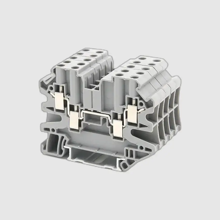 

60pcs UT4-QUATTRO Two In Two Out Type Ground Terminal Block RUT4-QUATTRO Din Rail Terminal Block Approved by U/L CE RoHS