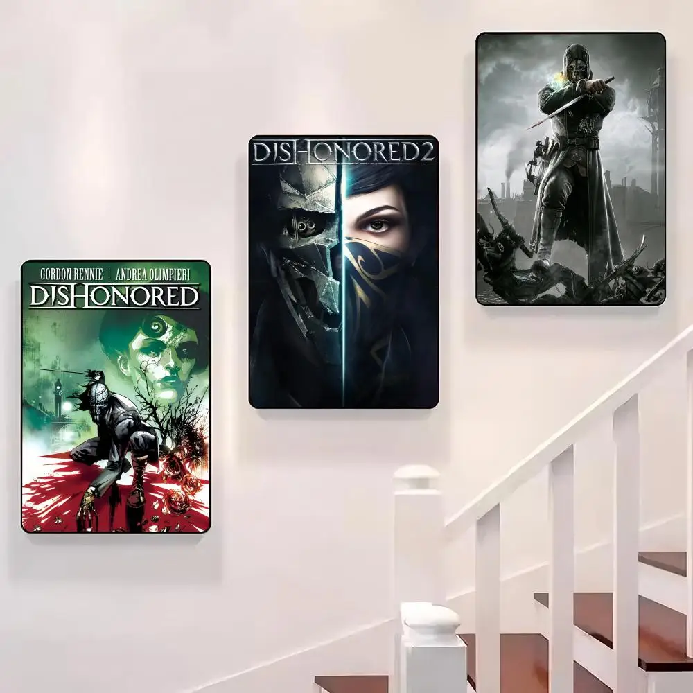 

Game D-Dishonored Vintage Poster Sticky Wall Waterproof Home Living Room Bedroom Bar Aesthetic Decoration Perfect Gift