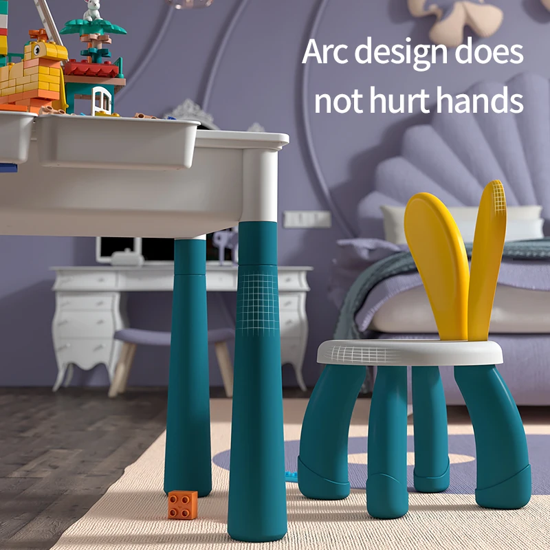 نشاط للأطفال على الوجهين مع مساحة تخزين كبيرة لبنات البناء 6 في 1 طاولة أكل مائية متعددة اللعب للأطفال الصغار