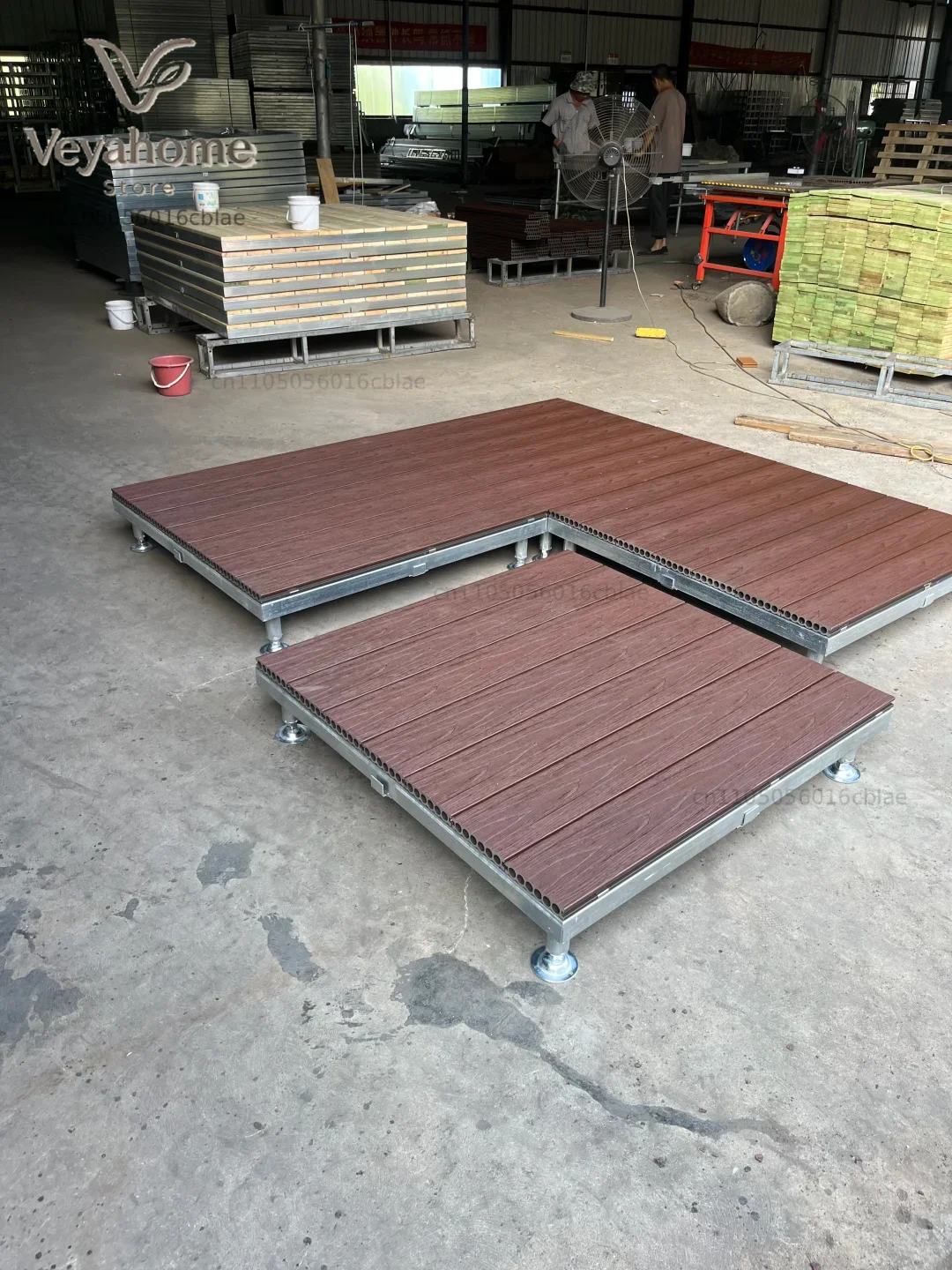 Easy-to-Assemble WPC Outdoor Platform Anti-Corrosion Module for Yard Camping Flat-Pack Plastic Wood Design