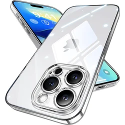 Luxury Transparent Hard Phone Case For iPhone 16 15 14 Plus 13 12 11 Pro Max Ultra Thin Crystal Back Cover PC Slim Shell Coque