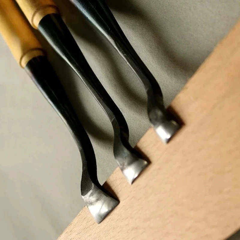 90 °   الكوع دائم إزميل مستدير سكين أدوات يدوية النجارة الجذر نحت النحت إزميل اليد مزورة نحت سكين النجارة