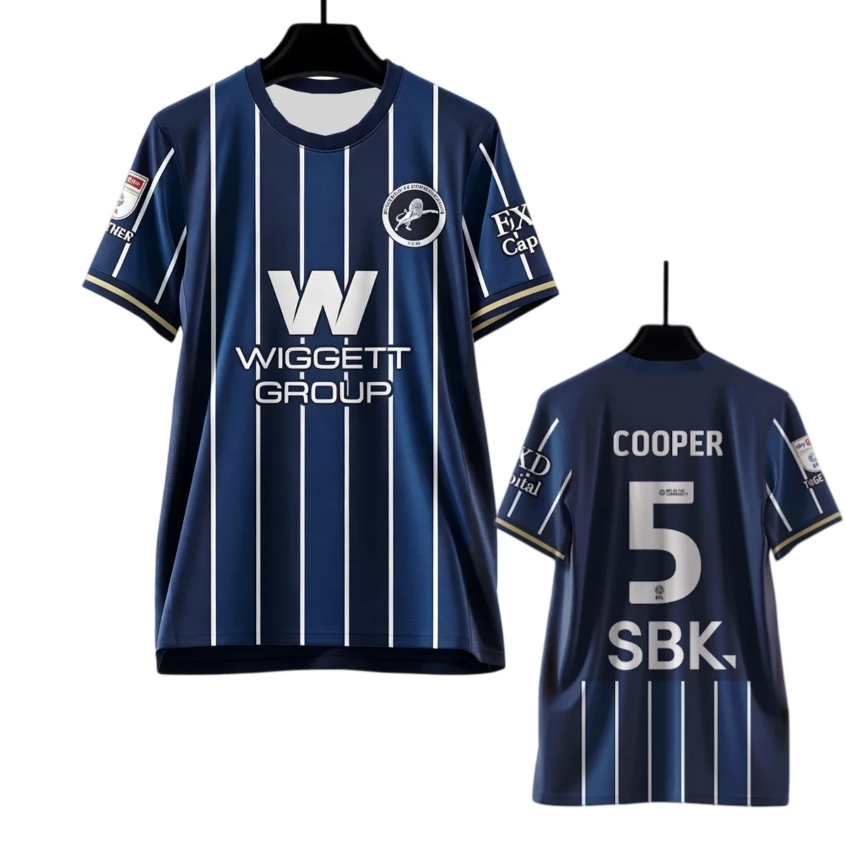 Neue Saison Millwall 3D-Druck Nummer Fußballtrikot Herren Atmungsaktives Schnelltrocknendes Kurzarm-T-Shirt Familien-Partnerlook