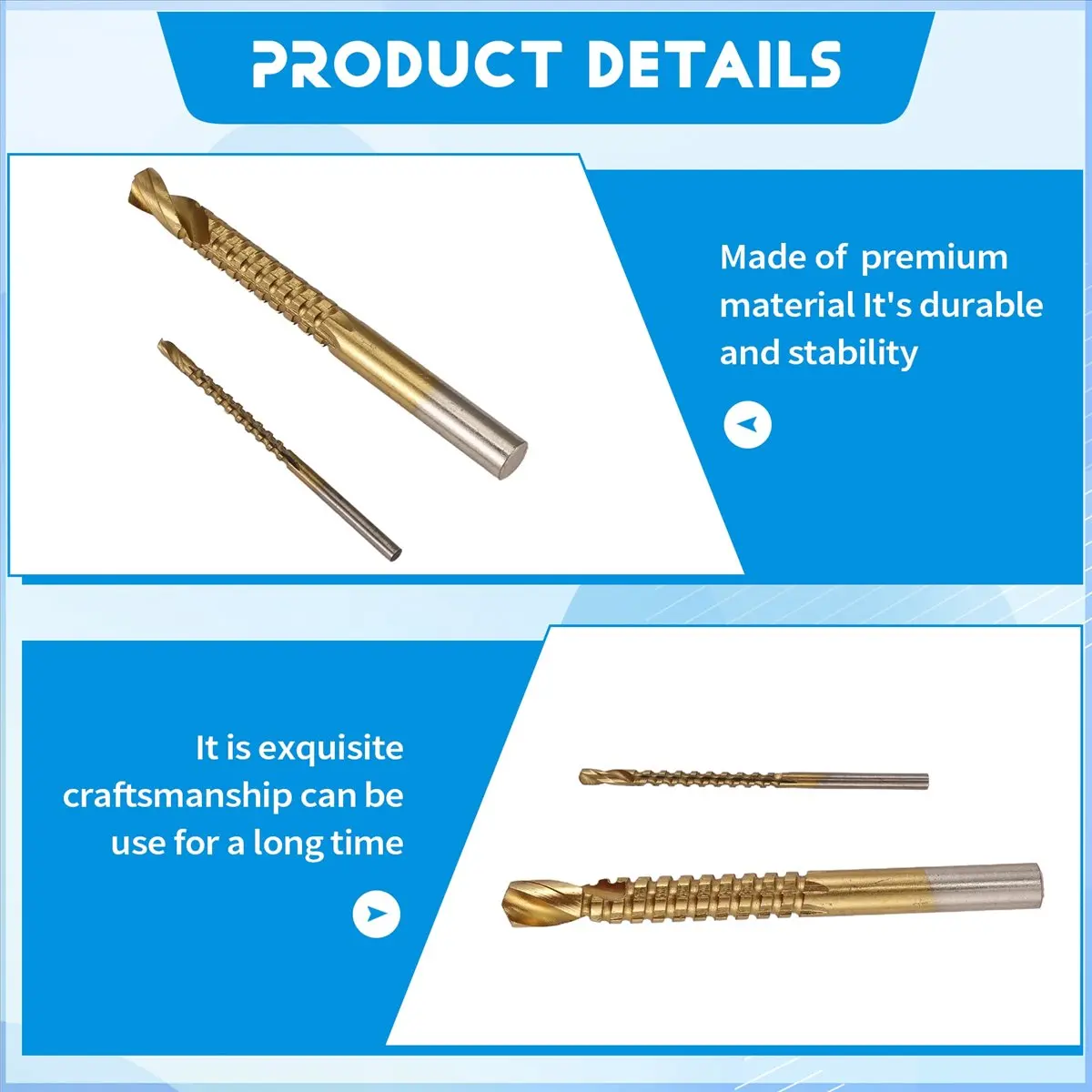 A77K 6Pcs Titanium Drill Saw Bit Set, HSS Serrated Bit Hole Drilling, 3-8mm Carpenter Hacksaw Drill Bits Kit