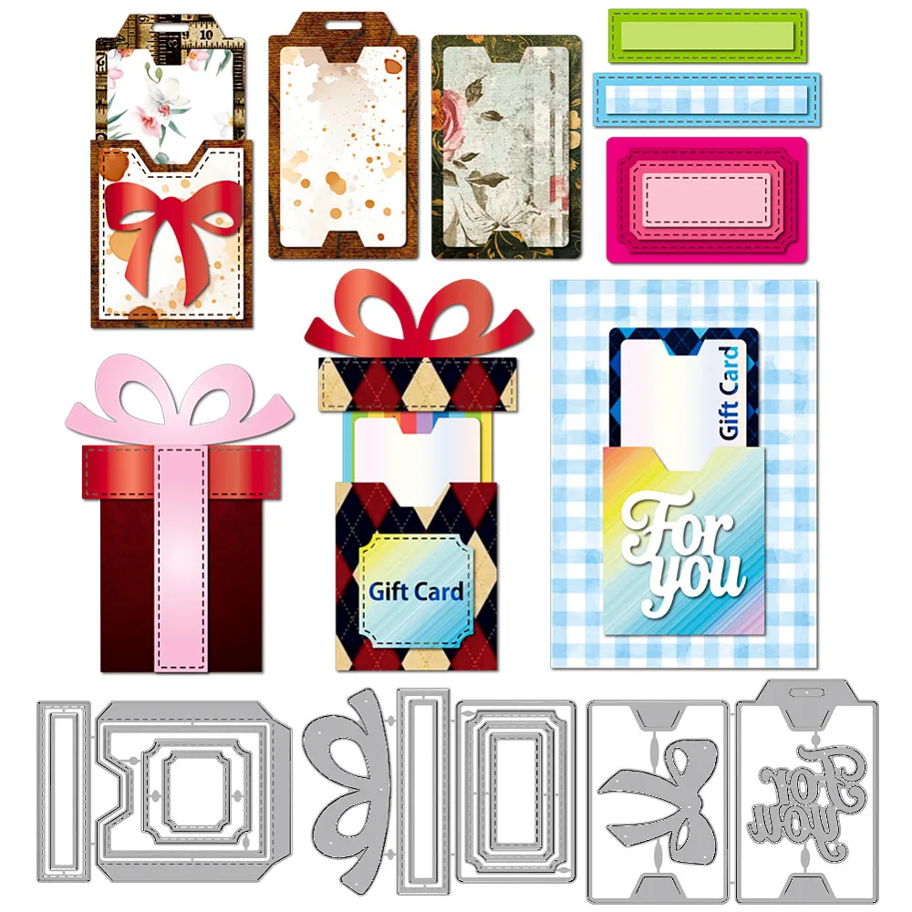 Geschenkkarten-Schneideformen aus Kohlenstoffstahl, Schablonen für DIY-Scrapbooking, Fotoalbum, dekorative Prägung, Papierkarten, gemischte Formen