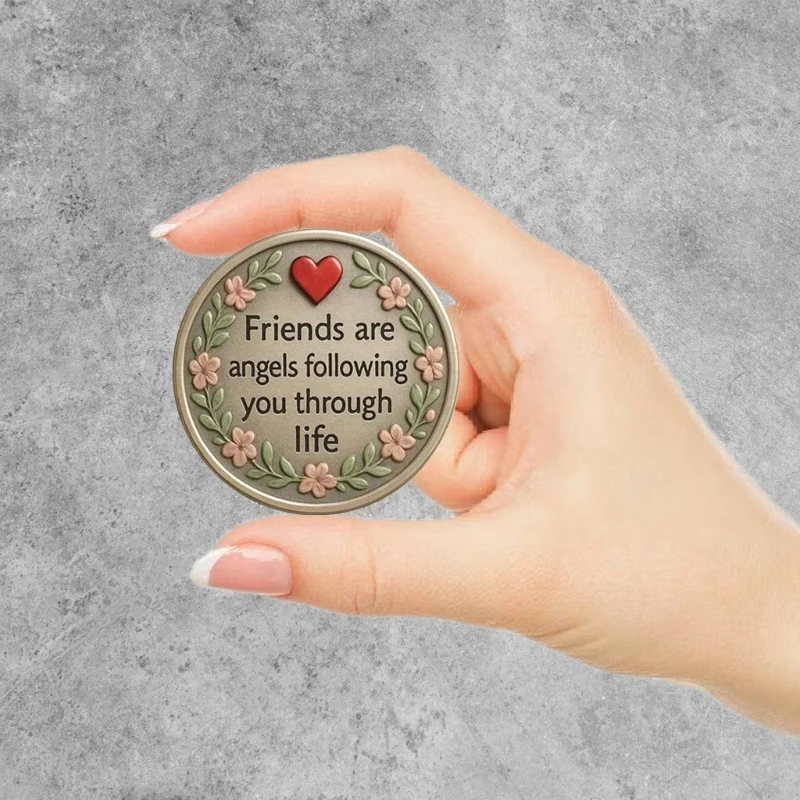 Compacts Blessing Coin For Friend Engraving With Uplifting Quote Perfect Gift For Birthdays Or Holidays Includes Support JOMD