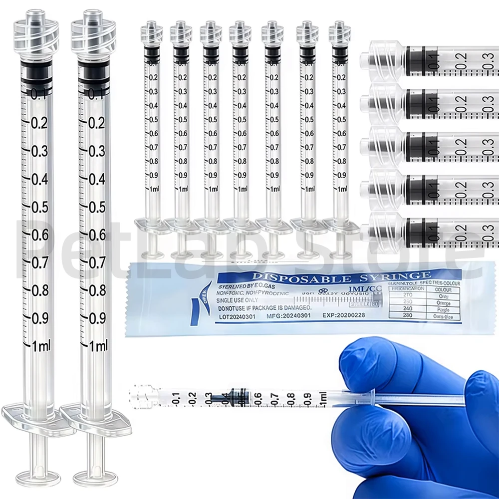 1mL Luer Lock Syringe (No Needle) | 100/50/20 Pack Sterile & Individually Wrapped Professional, Industrial & Personal Use