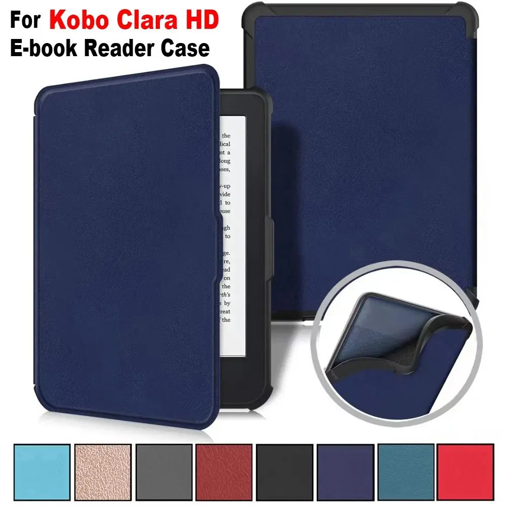 

Auto Sleep/Wake 6 inch e-Reader Case Shockproof Ultra Slim Protective Shell PU Leather Soft for KoBo Clara HD 2018