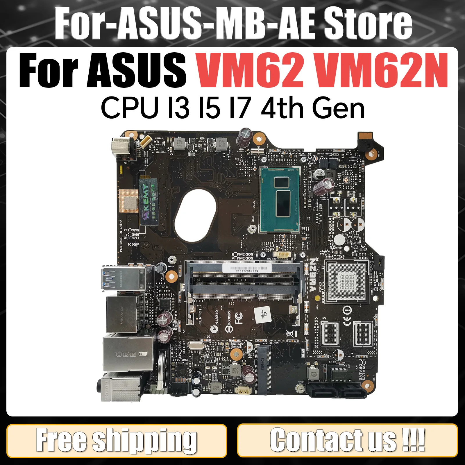 

Материнская плата для домашнего мини-компьютера ASUS VivoPC VM62 VM62N i3 i5 i7 UMA DDR3L, материнская плата, тест ОК, Нань, протестировано, ОК
