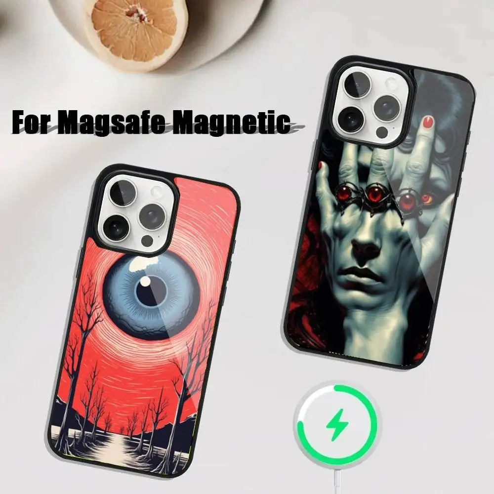 

Spooky Scary Red Eye Pattern Phone Case For iPhone 16,15,14,13,12,11,Plus,Pro,Max Mini Magsafe Magnetic Wireless Charging