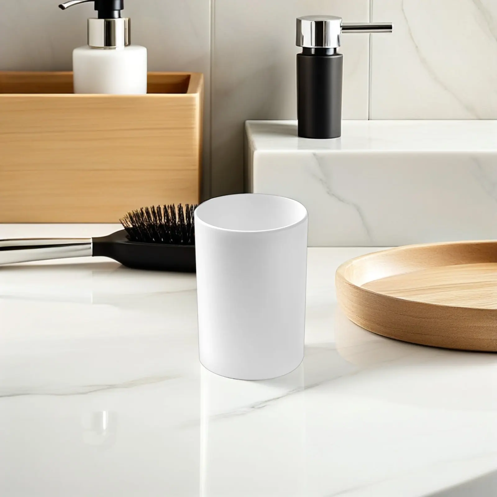 

2Pcs Wobble Toothbrush Cups Reusable Bathroom Tumblers Multi-Function Toothpaste Storage Travel Drinking Cups Easy Clean