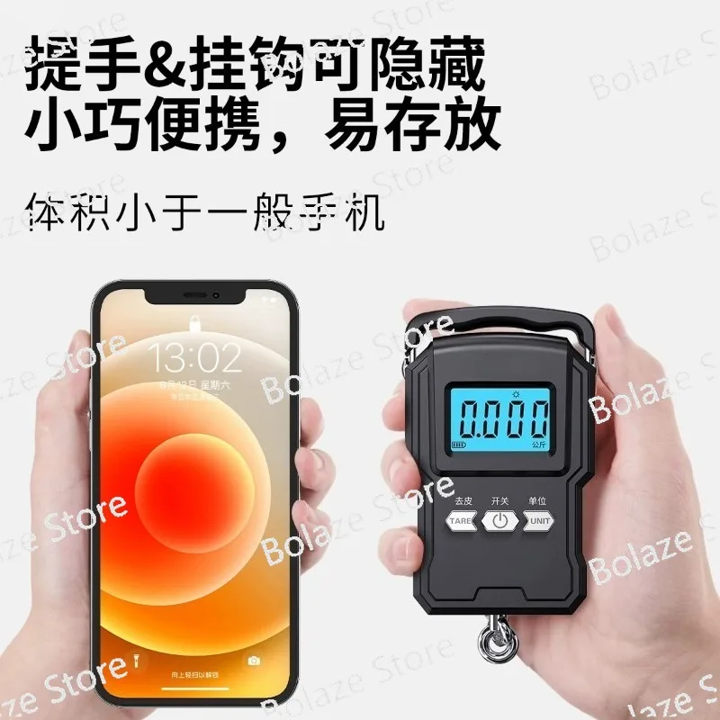 Handheld Digital Scale Portable Hanging Hook Spring Scale Household Commercial for Grocery Shopping Vegetable Weighing
