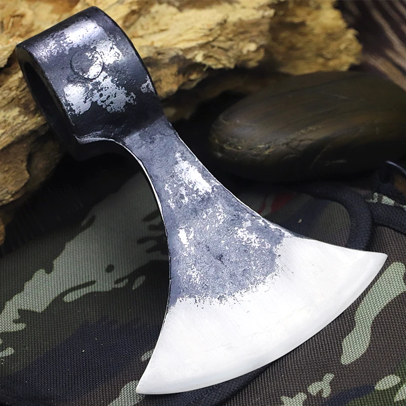 

High carbon steel hand forged axe household tree chopping firewood axe multifunctional mountain cutting woodworking axe