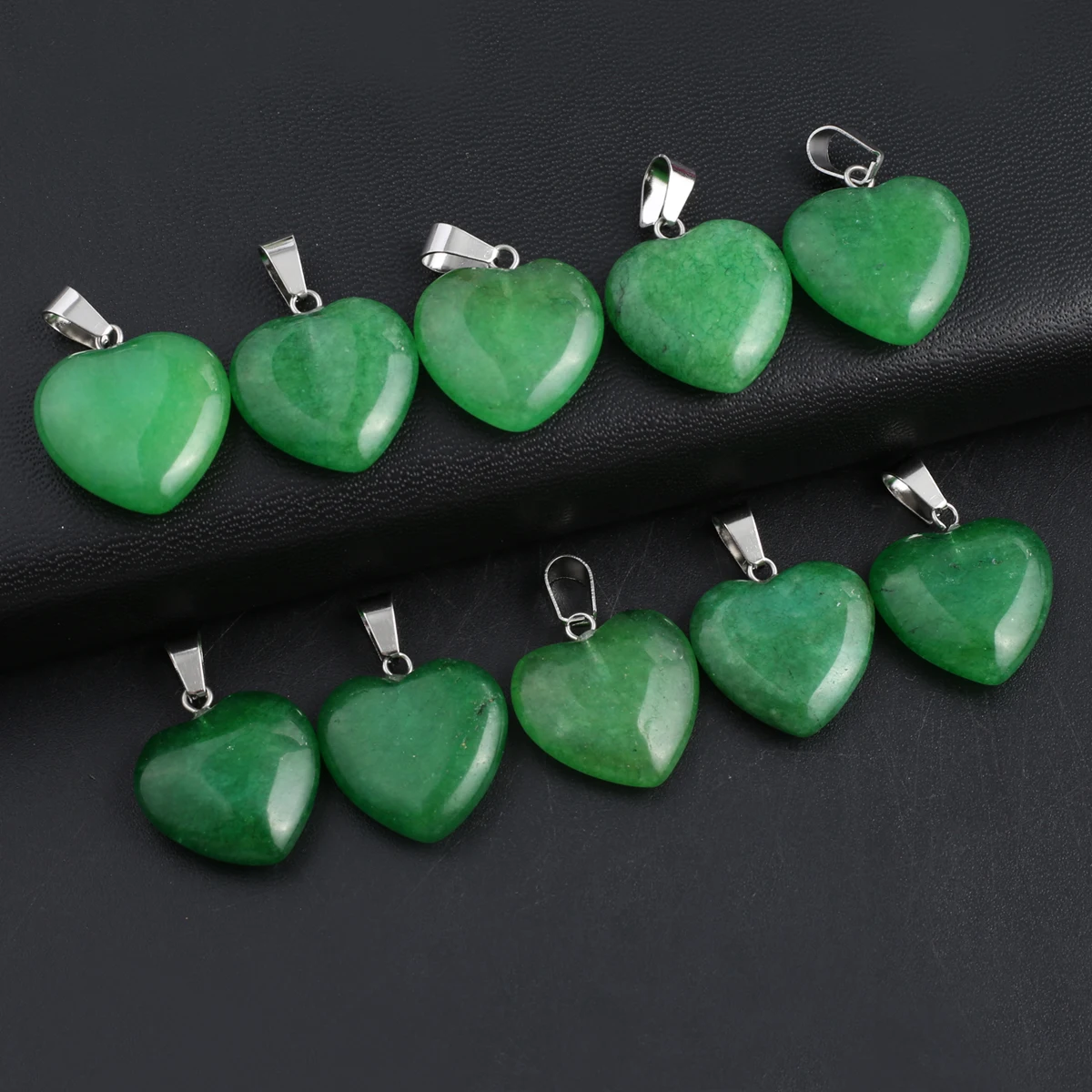 

New Natural Malaysian Jade Pendant Heart Shape Agates Pendant Charms for Women Making DIY Jewelry Necklace Earrings Accessory