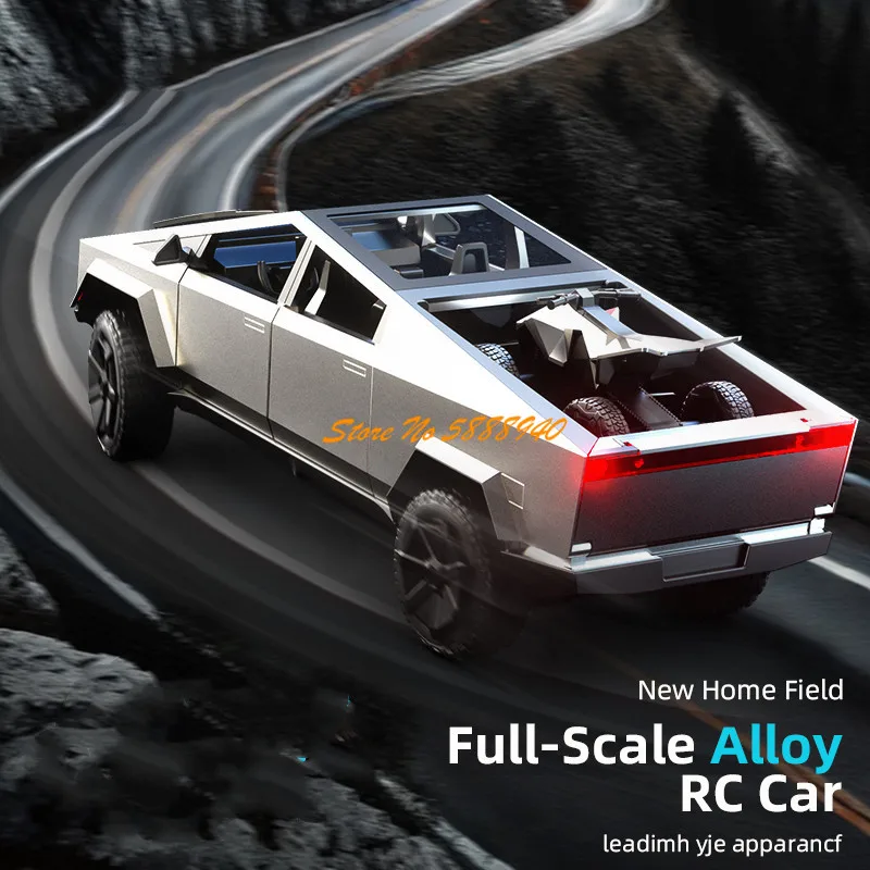 Szybki, metalowy pickup, zdalnie sterowany, elektryczny samochód 2.4G z oświetleniem, terenowy, z niezależną amortyzacją, zabawka - ciężarówka RC.