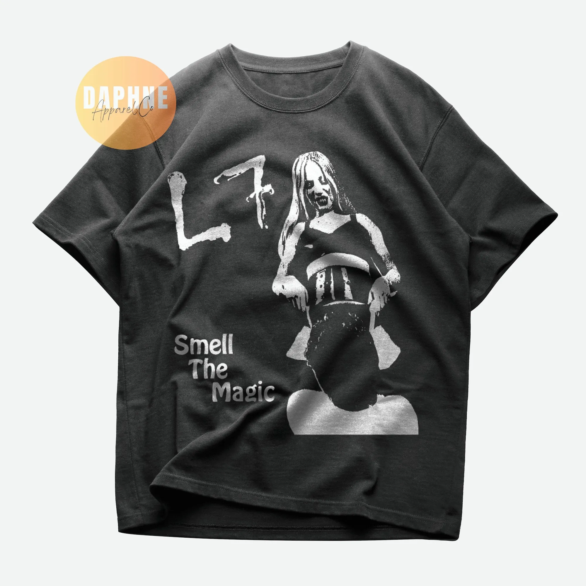 L7 Smell The Magic Album Cover Limited T Shirt Suzi Gardner Donita Sparks Jennifer Finch Demetra Plakas 80s 90s Rock Music Band