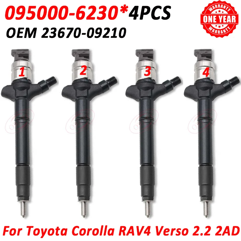 

Nozzle 095000-6230 0950006230 Common Rail Injector 23670-09210 Diesel Fuel 2367009210 For Toyota Corolla RAV4 2AD 4PCS / Lot