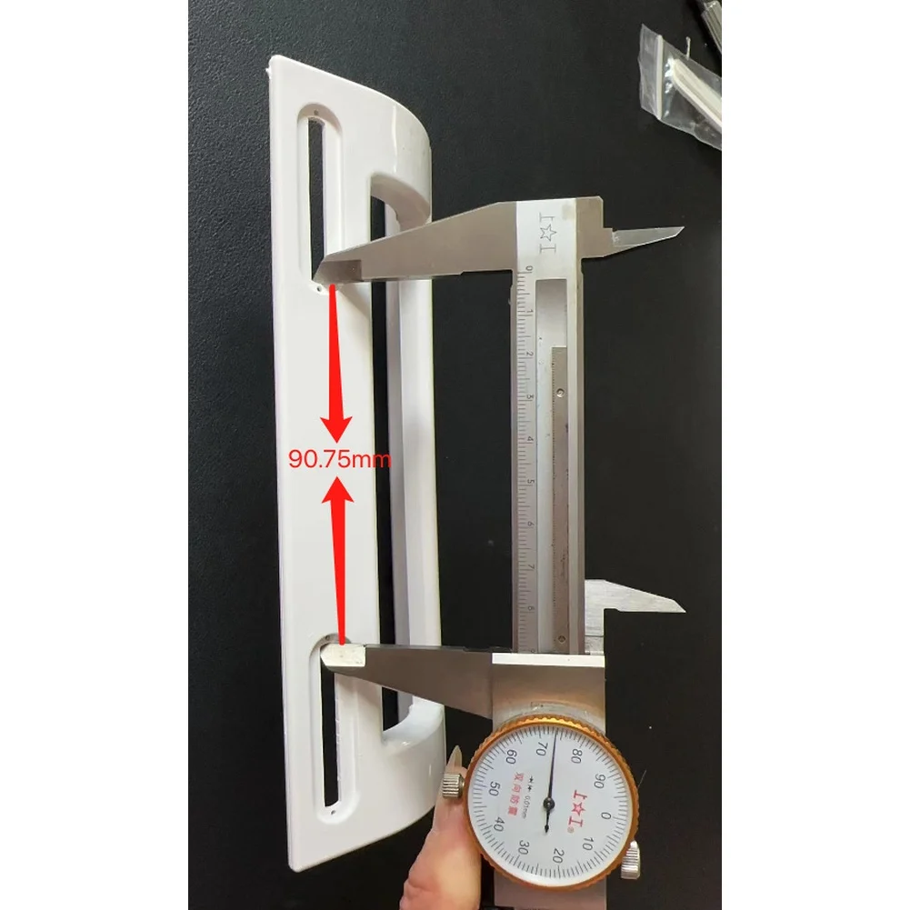 Replacement Refrigerator Handle with Adjustable Bolt Spacing 90 to 170 mm Easy Installation White 185 mm Length