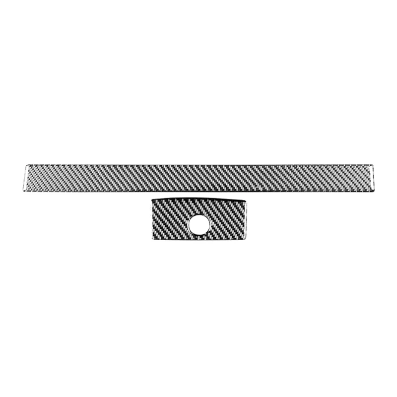 ABHX-For Ford Ranger 2019-2022 Carbon Fiber Co-Pilot Dash Strip Trim Storage Box Handle Cover Interior Accessories