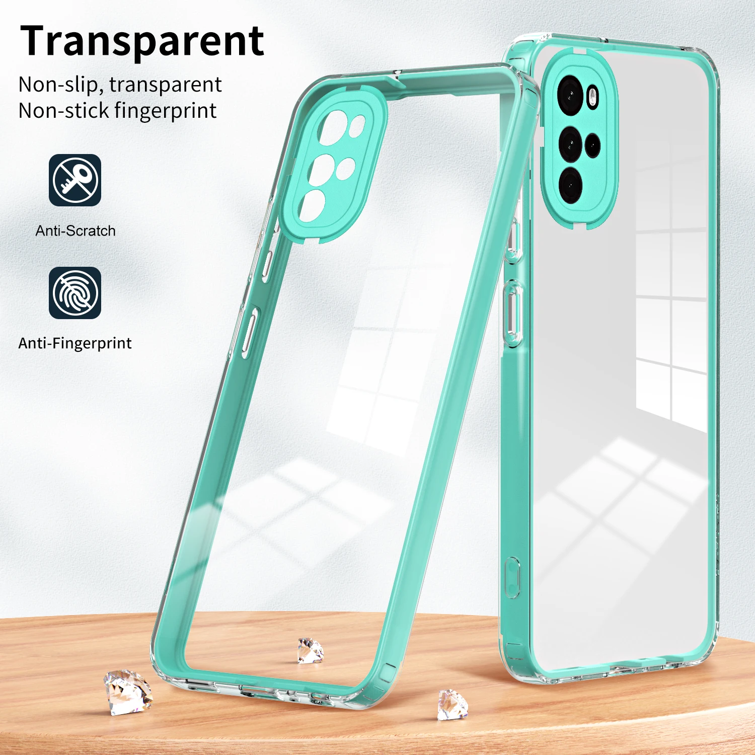 3 IN 1 Frame Clear Case for Motorola G22 G 22 Soft Silicone Edges Hard Back Luxury Armor Shockproof Phone Cover Moto G22 MotoG22