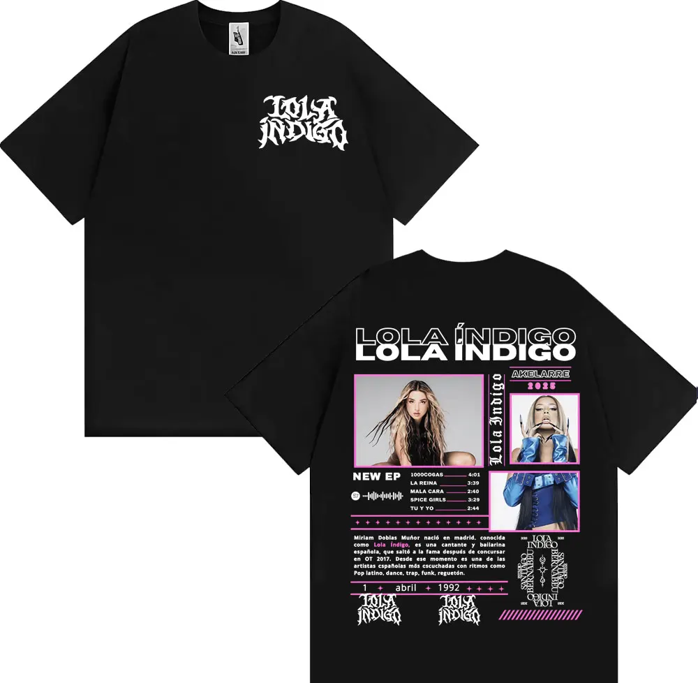 

Lola Singer Indigo 2025 Album Tour Cover футболки Harajuku хип-хоп High Street мужские и женские футболки модная повседневная удобная футболка