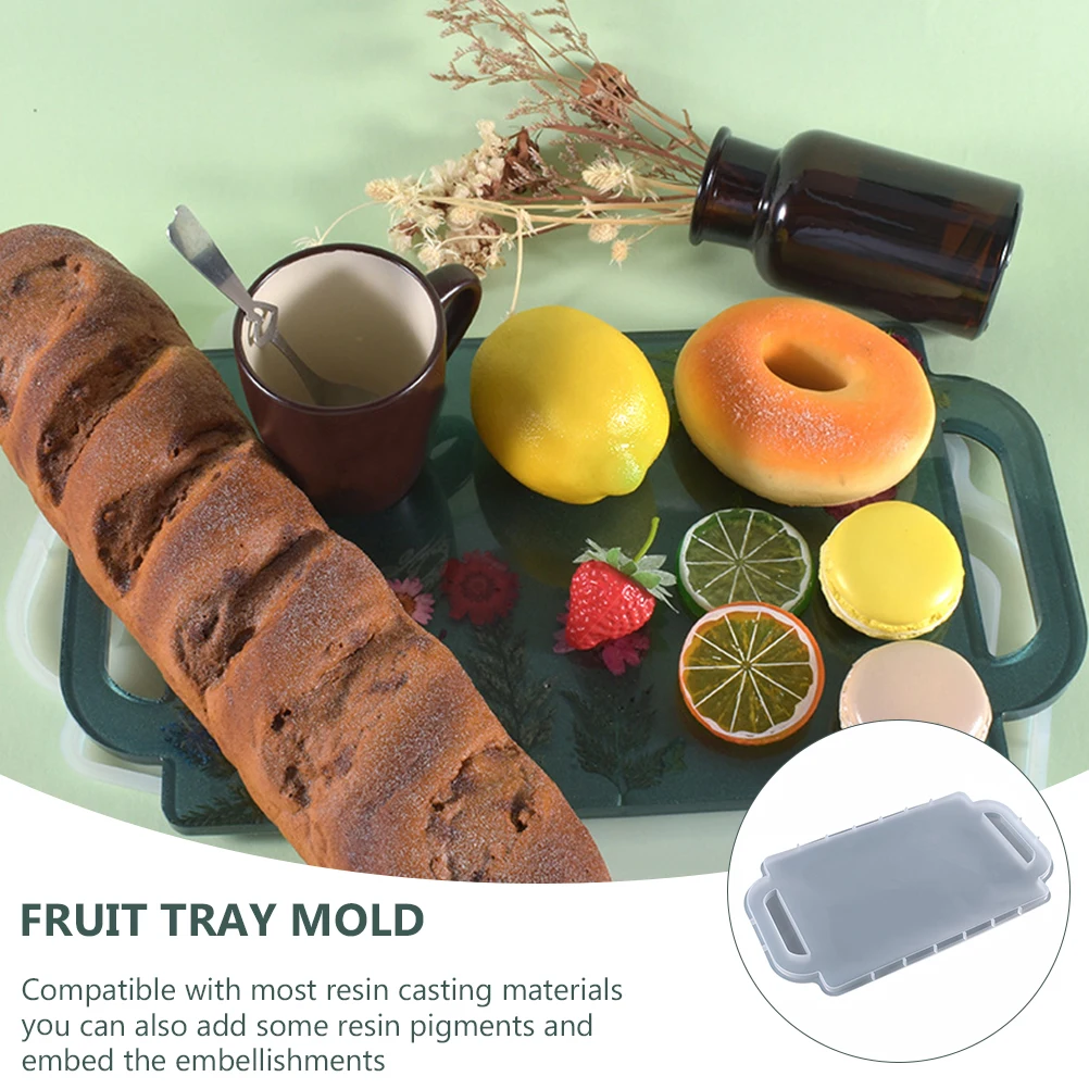 

Tea Cup Tray Mold Silicone Fruit DIY Handle Crystal Epoxy Food Serving Trays Making Crafts Resin Casting Jewelry Accessories