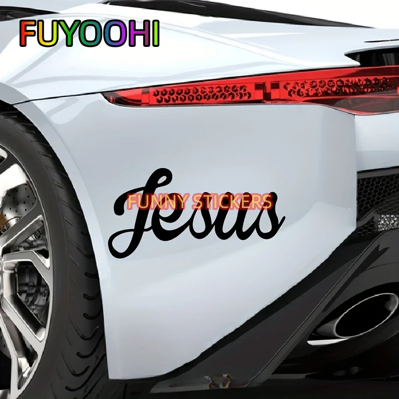 FUYOOHI Faith, Love, And God  Jesus Cross Car Stickers For Christian Car Decor