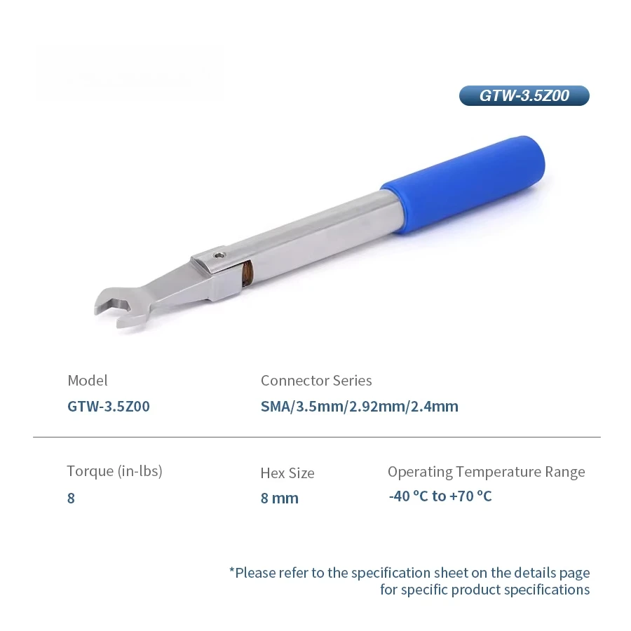 

SMA 3.5mm 2.92mm 2.4mm Torque Wrench with 8mm Hex Bit Pre-set to 8 In-lbs for Electronic Accessories