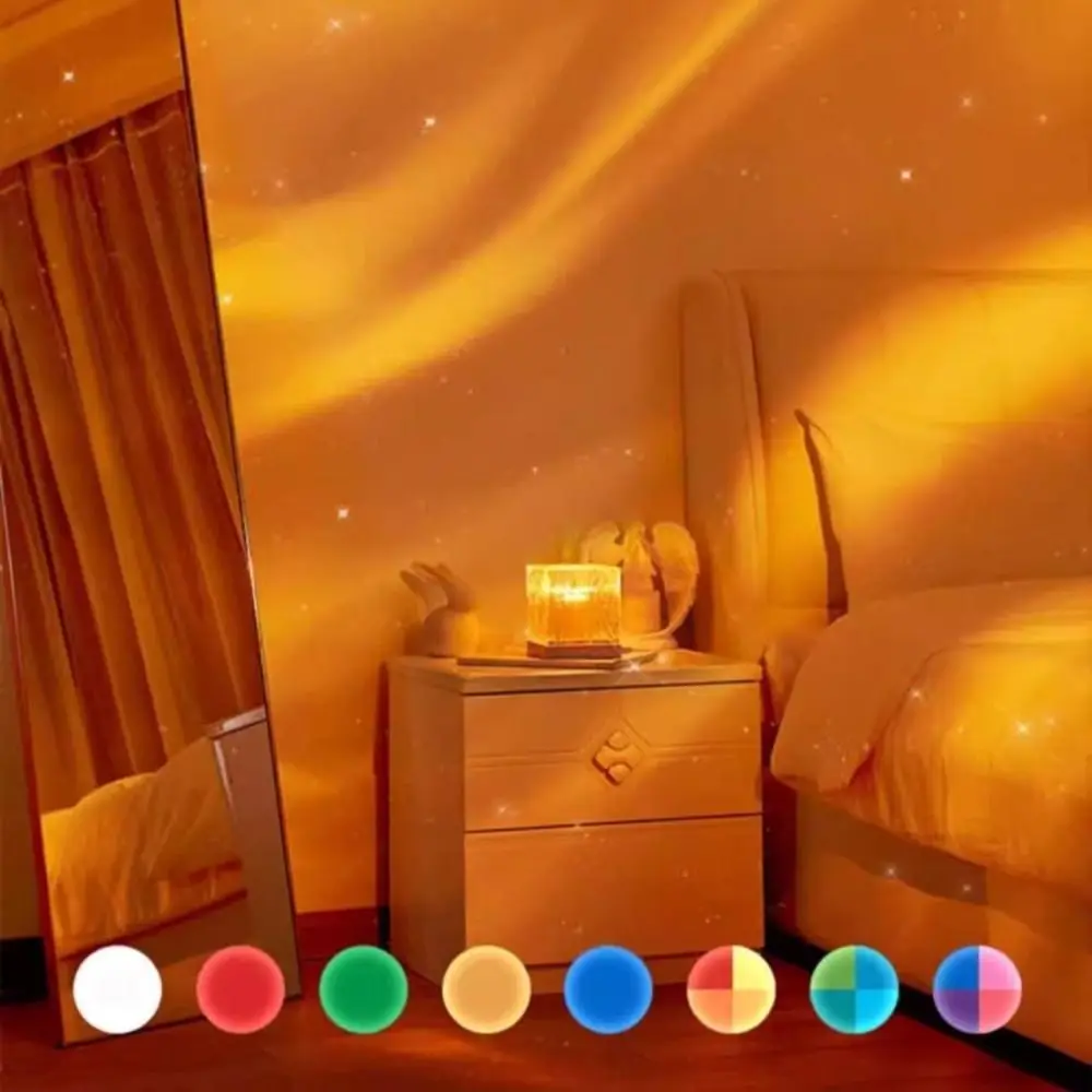 16 Colors Northern Lights Projector Rechargeable Water Ripple Water Ripple Night Light USB With Remote control Starry Sky Lamp