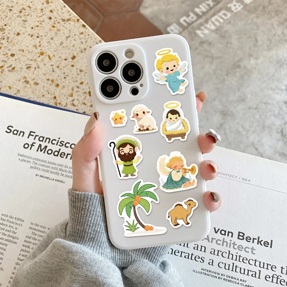 8 أوراق كرتونية برائحة يسوع DIY ملصقات ألغاز لعبة تلبيس ملصقات تجميع مضحكة للأطفال هدايا إبداعية #5