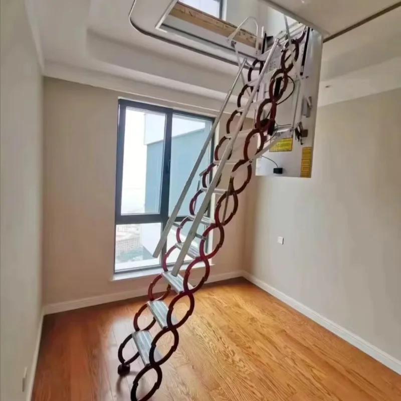 Electric Telescopic Stairs Loft, Invisible Folding, Lifting, Rotating, Domestic Indoor Extension Duplex Villa Ladder