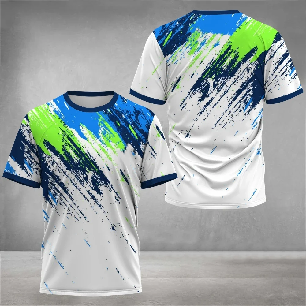

Men Gym Sportswear T-Shirts Short Sleeve Summer Tennis Clothing New Large Size Sports Unisex Badminton Running Round Neck Tops