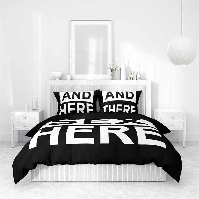 Aertemisi We Had Sex Here And Here There Everywhere Set of 3 Duvet Cover Pillow Cases Full Queen California King