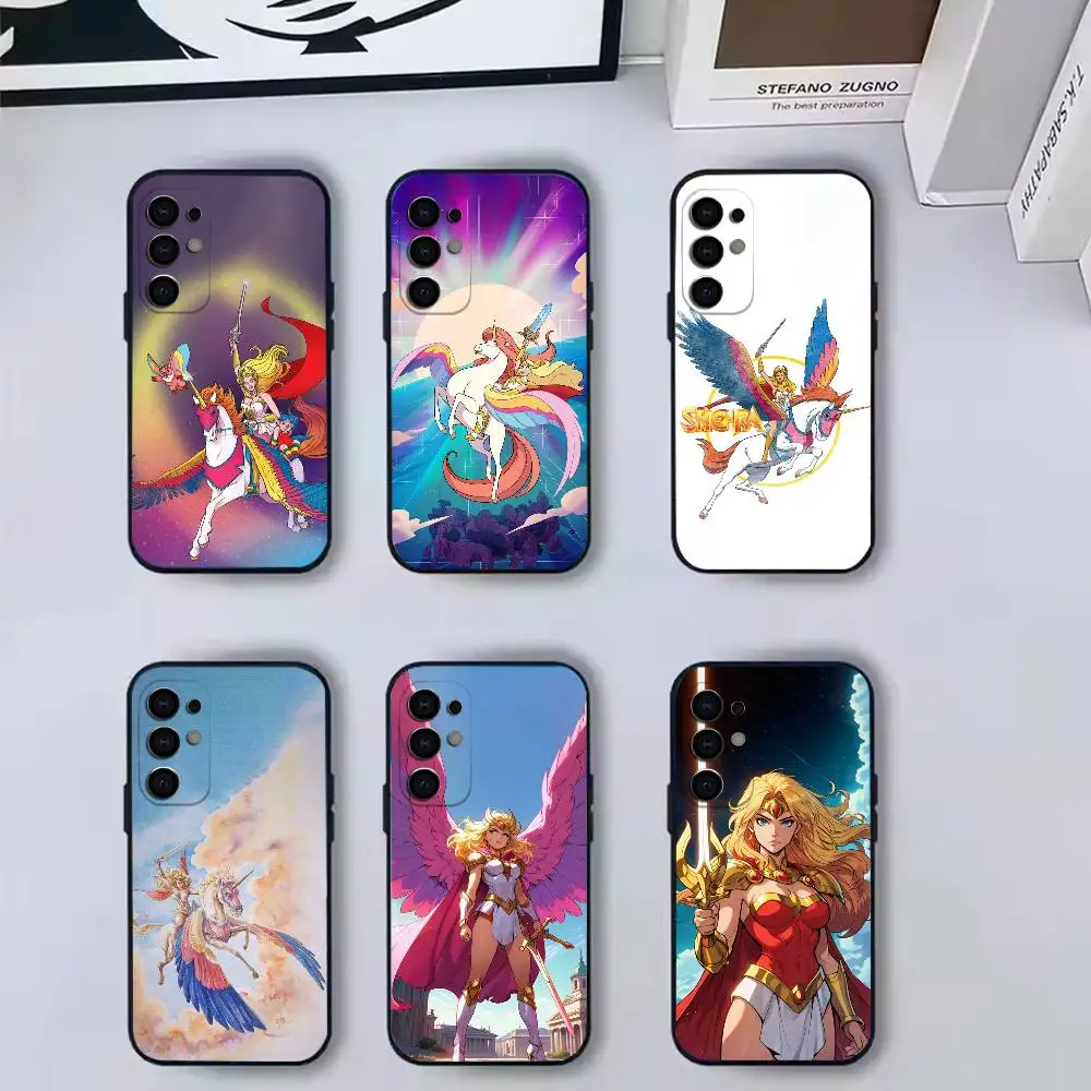 Nostalgic C-Cartoon S-She-Ra-A  Phone Case For Samsung S 25,24,23,22,30,21,10,9,Ultra,Plus,Lite,FE,4,5 G Soft Black Case
