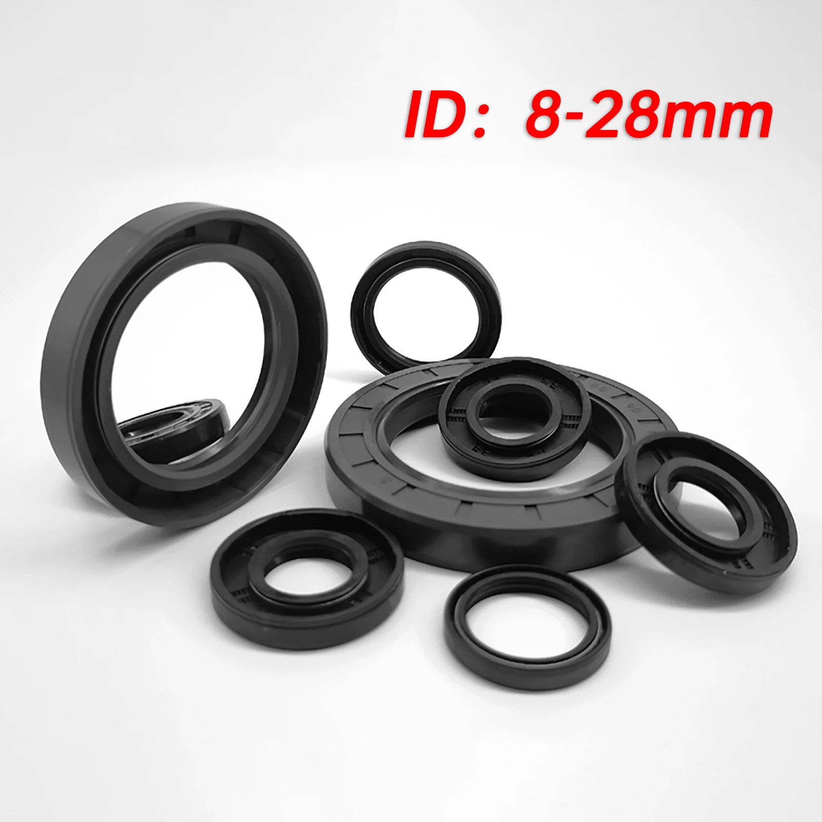 ID: 8 - 28 mm, OD: 17 - 62 mm, Height: 5 - 10 mm, TC/FB/TG4 Skeleton Oil Seal Rings NBR Double Lip Seal For Rotation Shaft