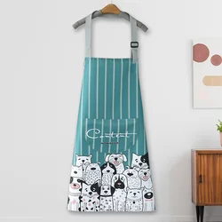 Apron kitchen household waterproof and oil-proof women's fashion cooking housework work clothes net red adult apron canvas cute