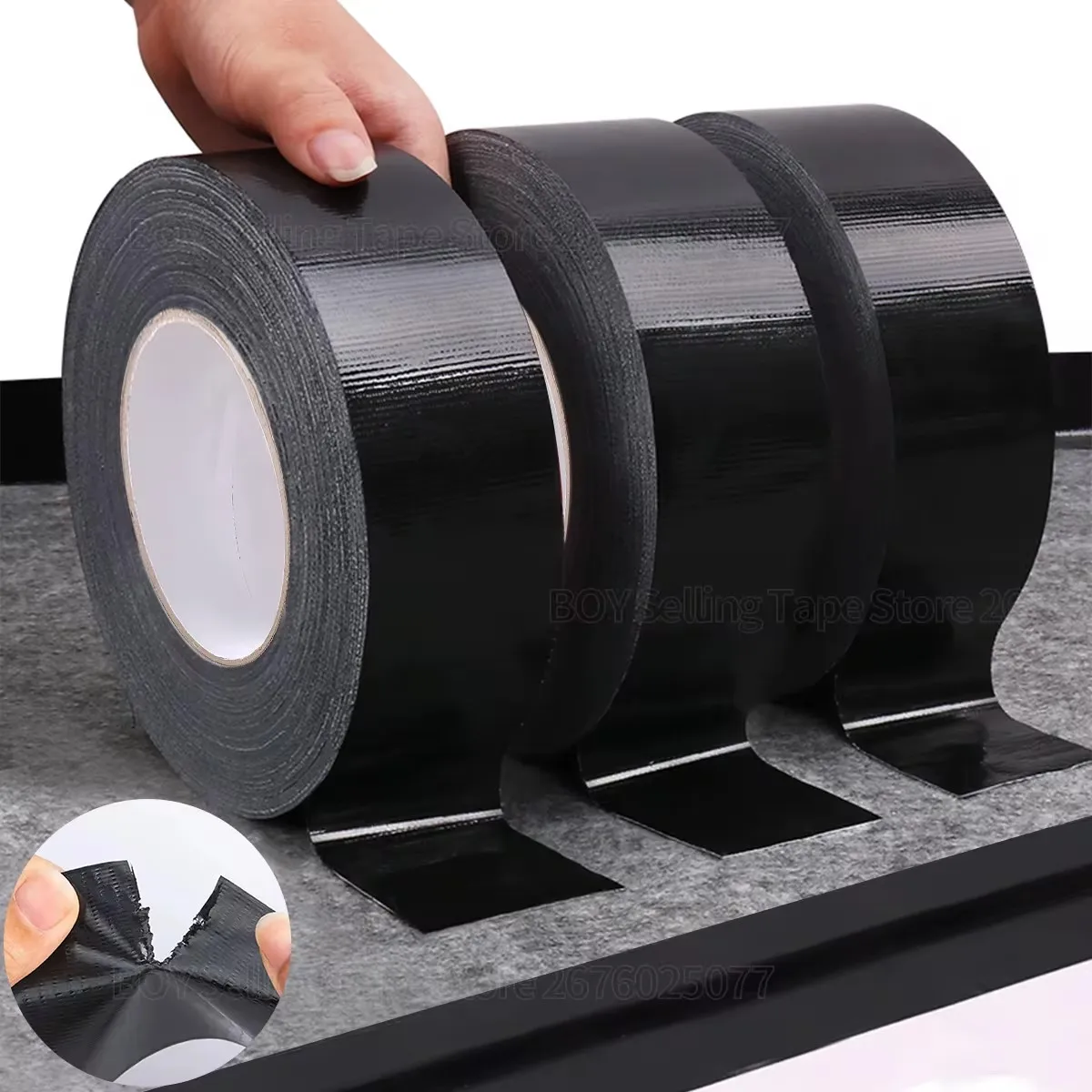 Black pipe tape heavy-duty waterproof strong adhesive, no residue - durable wide pipe tape loose, suitable for various repairs