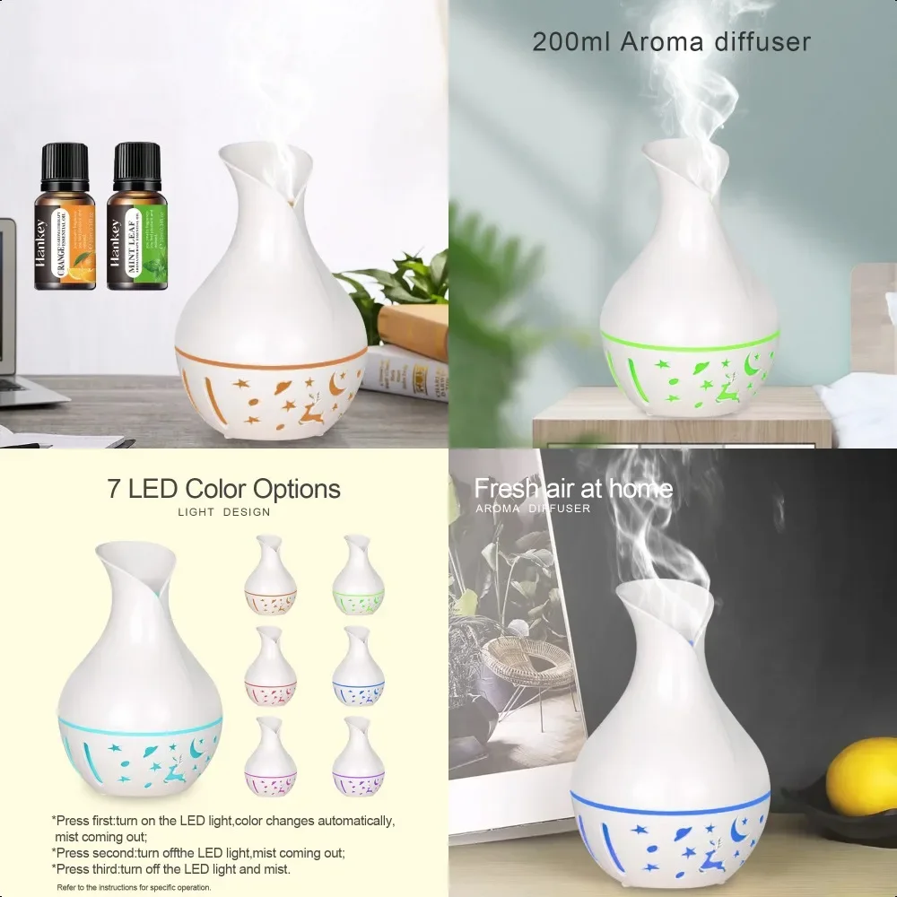 200ml Aromatherapy diffuser Aromatherapy humidifier with color LED lighting Aromatherapy machine.