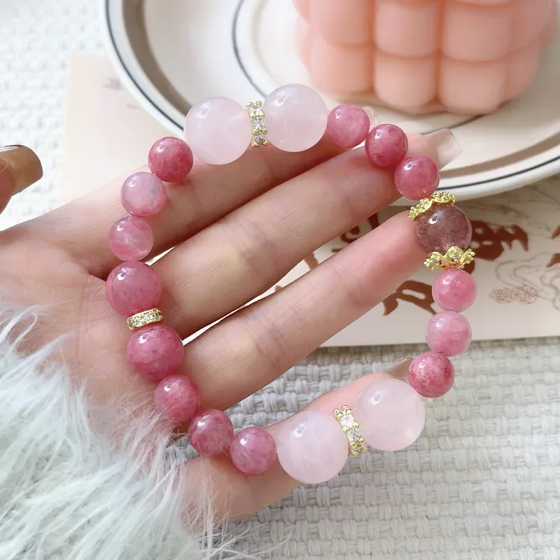 Full Garden Spring Zhenggong Red Stripe Stone Rose Cherry Blossom Ice Moisturizing Powder Crystal Strawberry Crystal Large