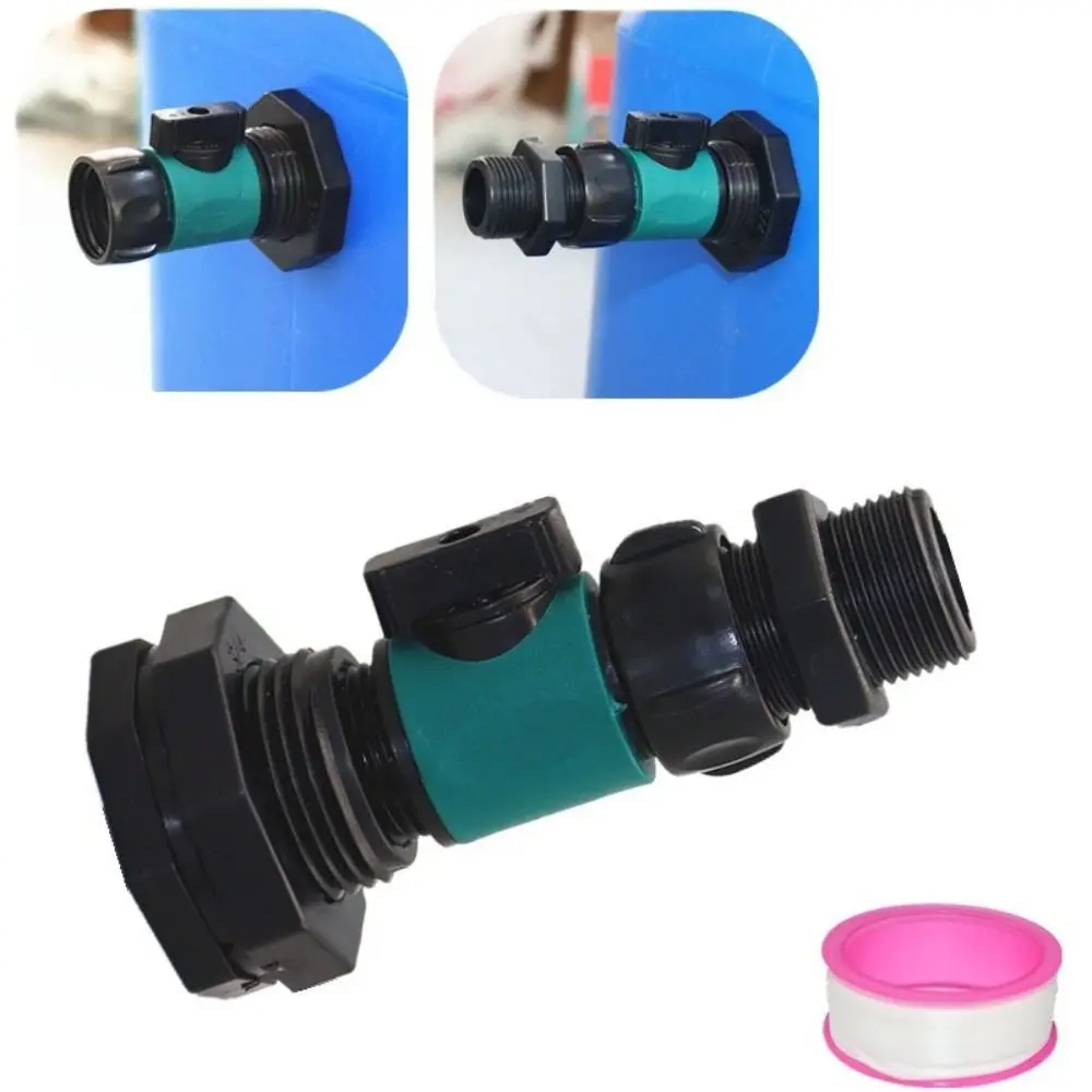 Plastic Garden Hose Coupler Threaded Connection Bulkhead Fitting Hose Connector Adapter Shut-Off Valve Gasket Seal