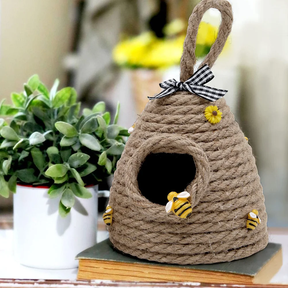 Tiered Creative Rope Woven Honeycomb Pendant Bee Festival Balcony Bedroom Decoration Beehive Ornament