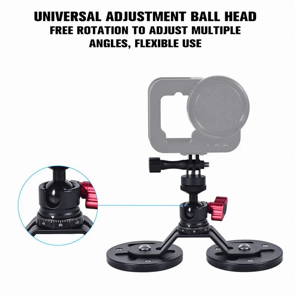 Uniwersalna metalowa kamera magnetyczna przyssawka w 360 głowica kulowa do Insta360 Gopro przyssawki uchwyt samochodowy do montażu na szybie akcesoria