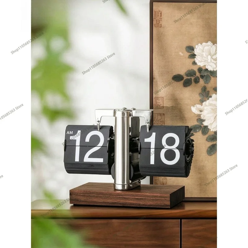 Flip Clock Retro Digital Table Clock Vintage Mechanical Auto Flip Clock Table Decoration and Accessories for Home Room Cafe Desk