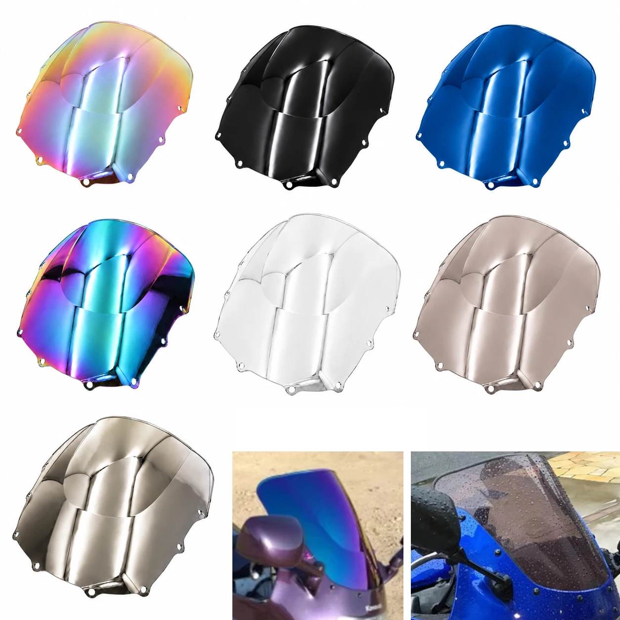 Motorcycle Windshield For Kawasaki ZZR400 1993-2006 2007 ZZR600 ZZR 400 600 WindScreen Accessories Fairing Deflector Wind Screen