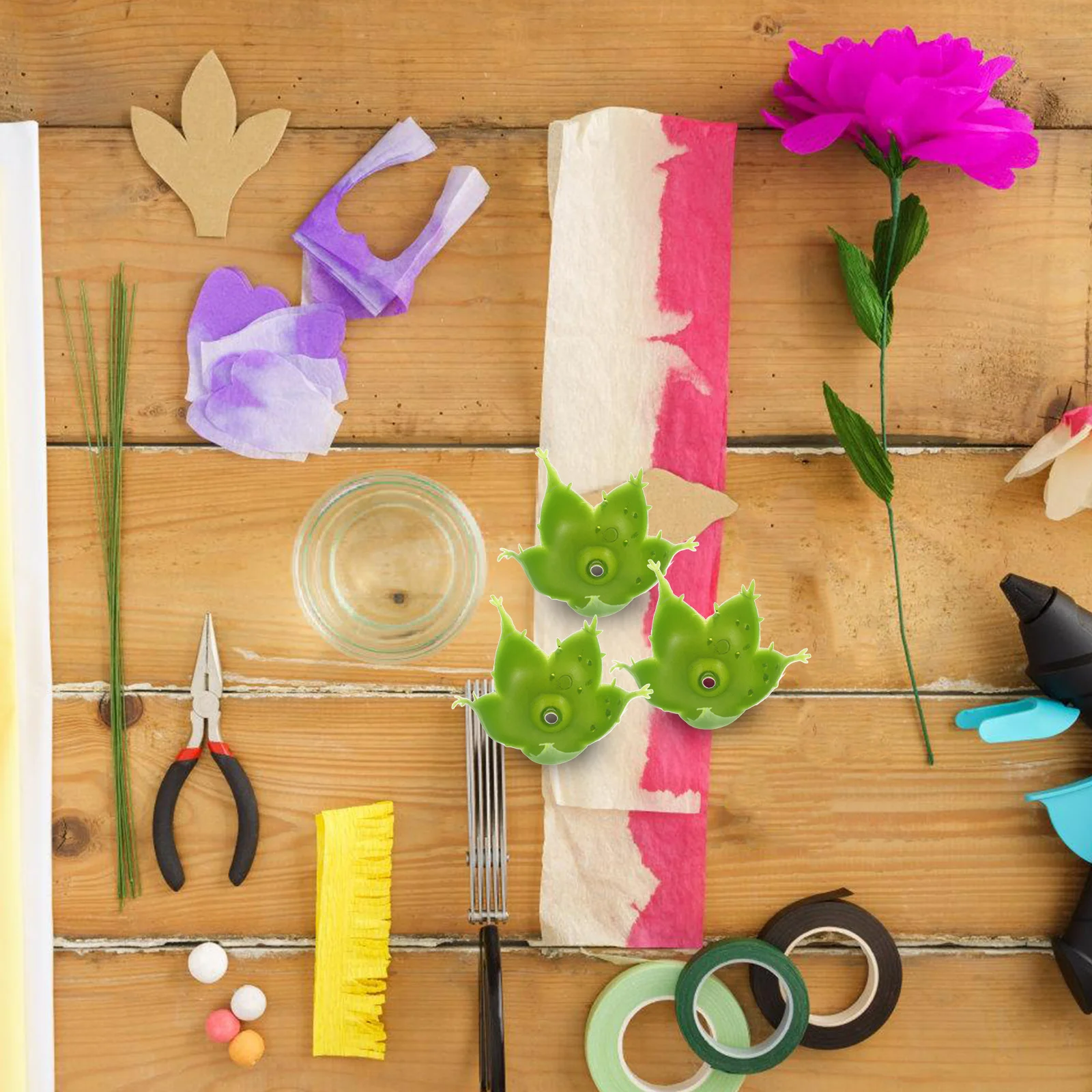 100 قطعة زهرة الورد الكالكس البلاستيك الاصطناعي Sepals Diy بها بنفسك تشكيلة زهور باقة الزفاف ديكور المنزل لوازم الحرفية فو #4