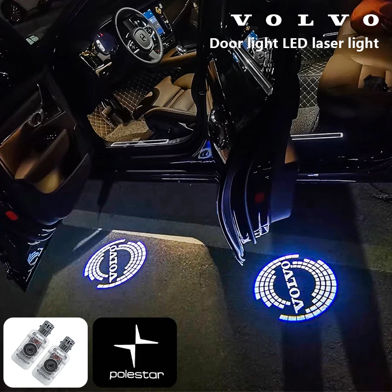 2 قطعة لفولفو Polestar S60 XC60 S40 XC40 XC90 V60 S90 اكسسوارات باب السيارة ضوء LED ترحيب جهاز عرض ليزر شعار مصباح الخلفية