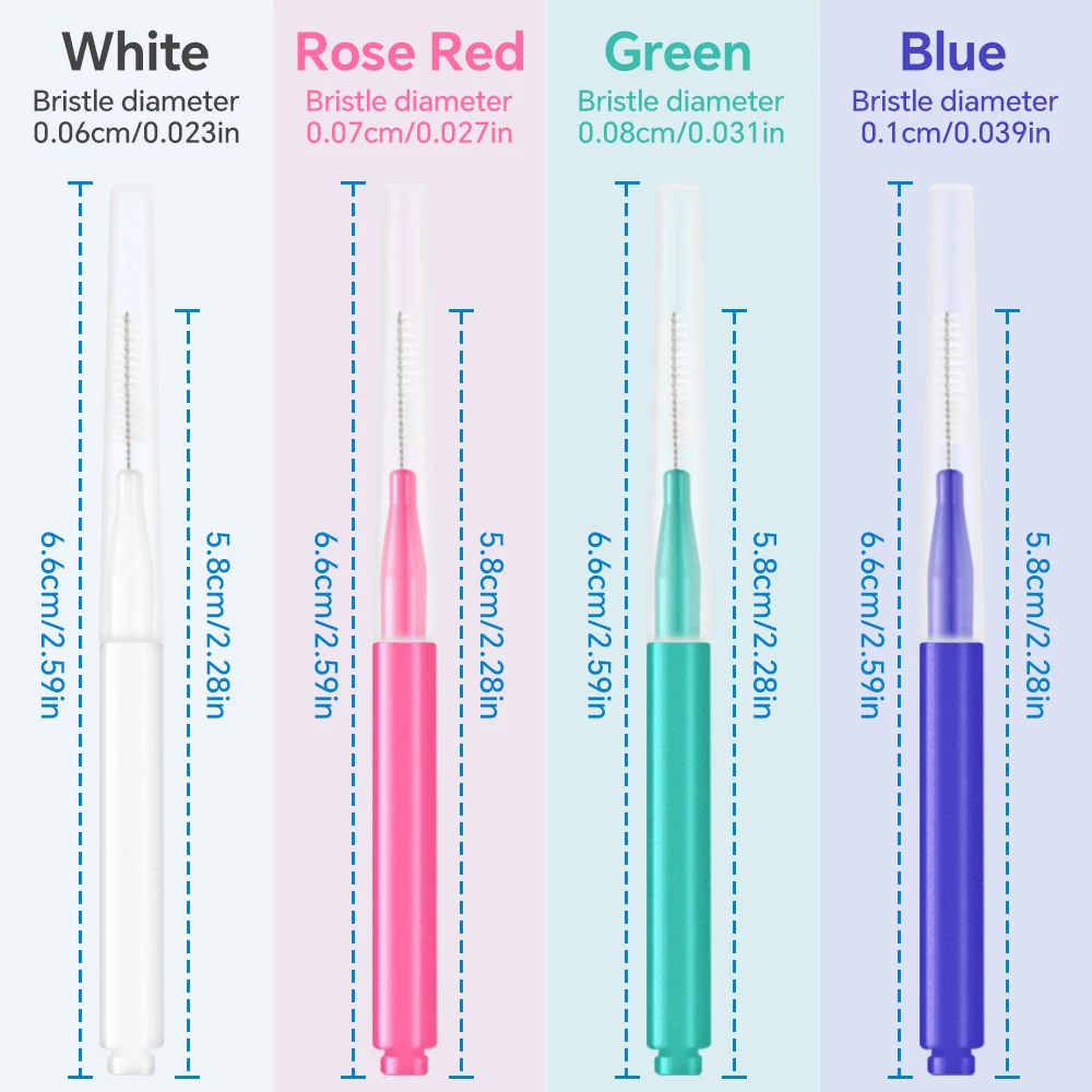 Interdental Brushes, Braces Flossers for Cleaner, Toothpick Floss Picks for Brace, Teeth Cleaning Tools Spiral Dental Brush Head