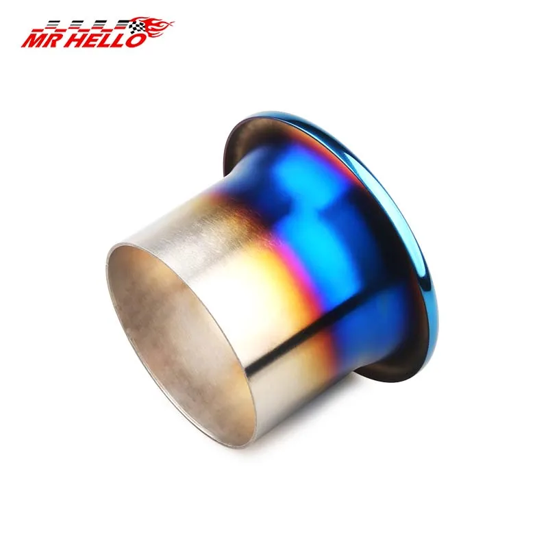 3/3.5/4 بوصة مدخل الأزرق تلميح الفولاذ المقاوم للصدأ سباق السيارات ضاغط الهواء البارد مدخل سرعة كومة توربو القرن عدة ﻿